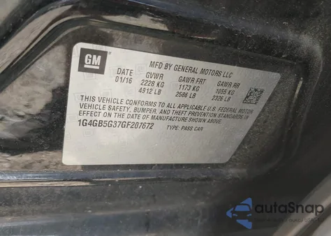 2016 Buick Lacrosse Leather из США, поврежденный, VIN 1G4GB5G37GF207672